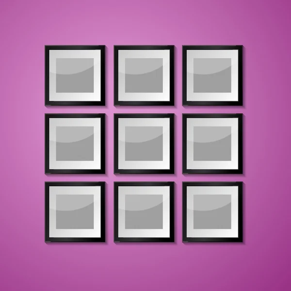 Barevné stěny s prázdný rámeček obrázku — Stockový vektor