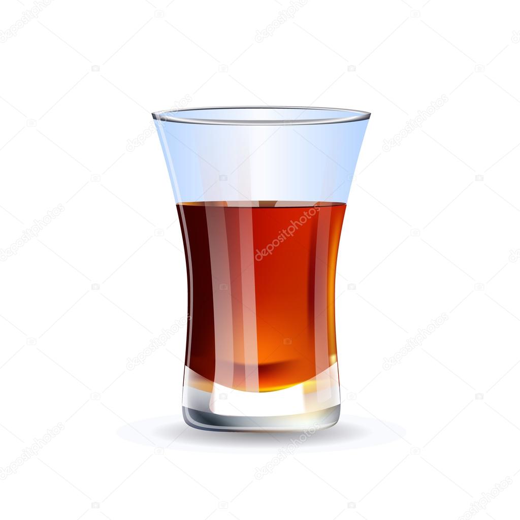 Shot of whiskey isolated on white background