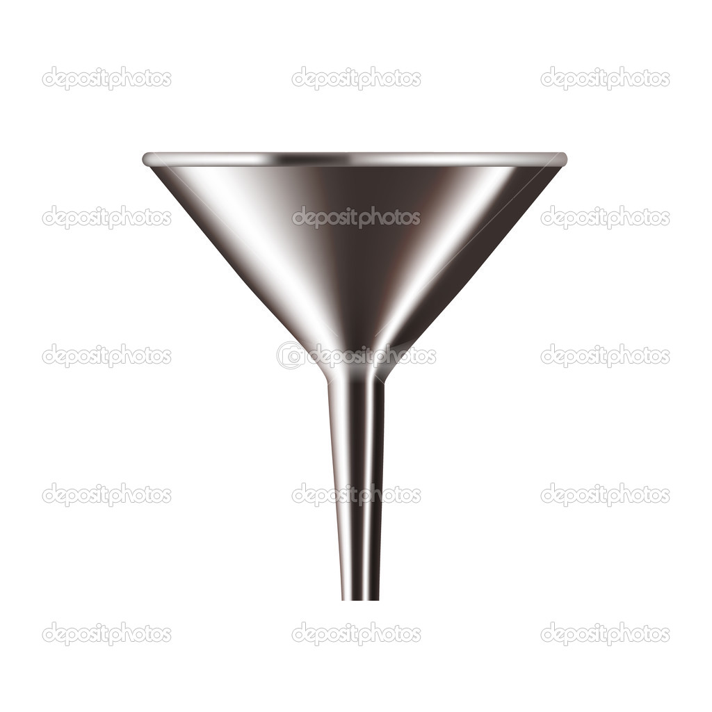 Funnel Chrome isolated on white background