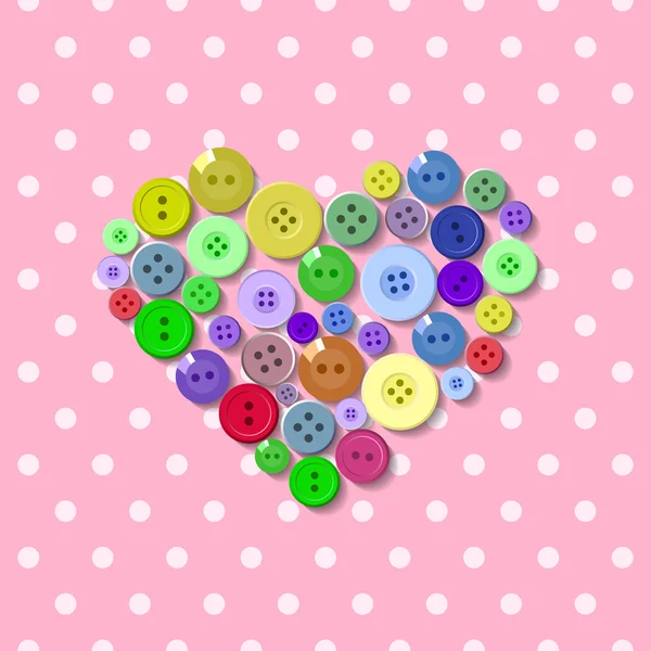 Buttons. Heart. Valentine — Stock Vector