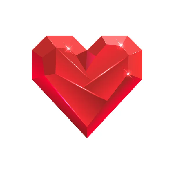 San Valentín abstracto. Gema del corazón. Vector — Archivo Imágenes Vectoriales