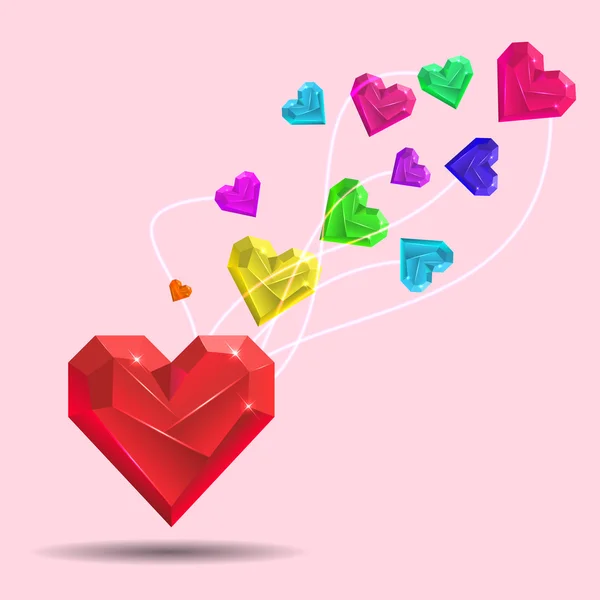 Abstracte valentine. hart gem. vector — Stockvector