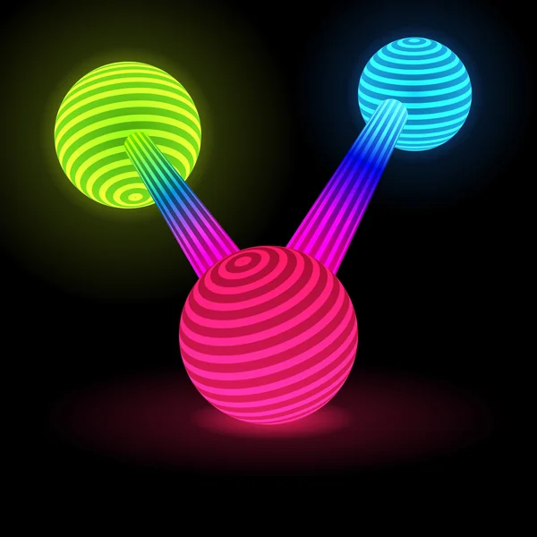 Abstract Glow Connected Spheres — Stock Vector