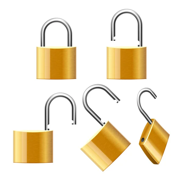 juego de candados. abiertos y cerrados. Vector