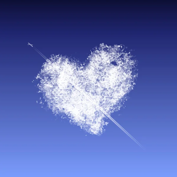 Nuage sous forme de cœur — Image vectorielle