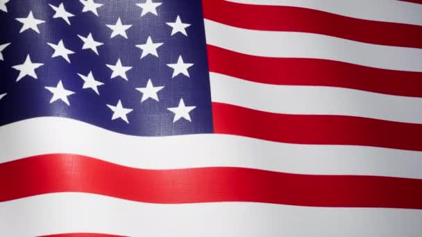 Vlag van de Verenigde Staten van Amerika zwaaiend in de wind met hoge gedetailleerde stof textuur - naadloze lus animatie 4K UltraHD UHD 3840x2160 3d Render — Stockvideo