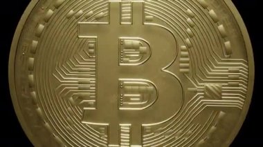 Bitcoin Şifreleme Parası Döndürme 3D Döndürme Döngü Canlandırması 4K