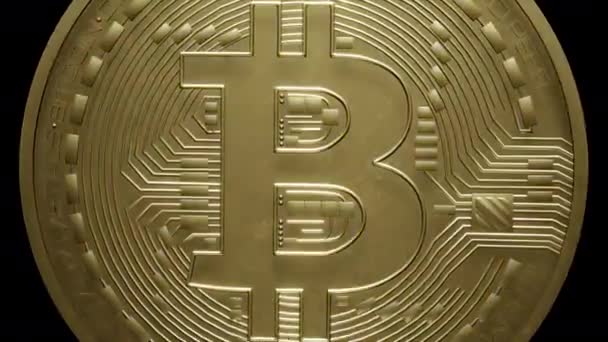 Bitcoin Crypto mince Rotace 3D vykreslení smyčka Animace 4K — Stock video