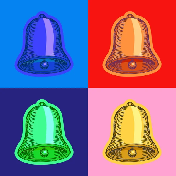 Bell Pop Art Style Andy Warhol style Vector — Archivo Imágenes Vectoriales