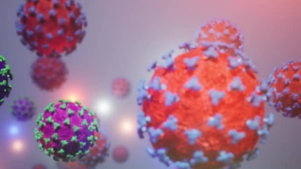 病毒细胞细菌背景宏景3D动画渲染4K UHD — 图库视频影像