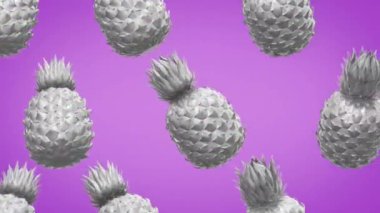 Soyut Beyaz Ananas Döngüsü Arkaplan 4K