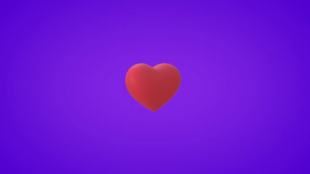 Heart Like icon animation. Концепция коммуникации. Концепция социальных сетей. Мультфильм для веб-сайтов и дизайнеров. 3D рендеринг — стоковое видео