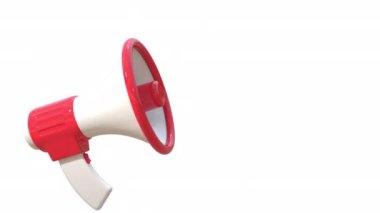 Pazarlama zamanı konsepti, gerçekçi 3D megafon. 3d oluşturma