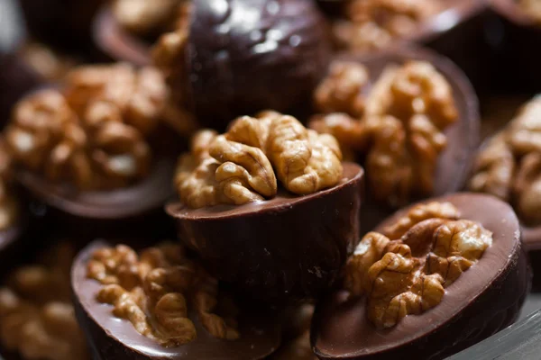 Walnut in chocolate — Stock Photo, Image