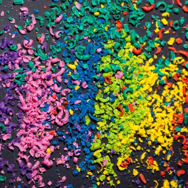 renkli pigment dilimlenmiş