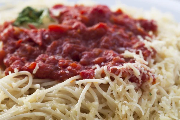 Spagetti ve sos — Stok fotoğraf