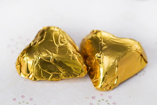 Two Gold Hearts — Stock Photo, Image