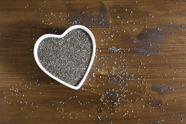 Heart Healthy Chia Seeds Horizontal — Stock Photo, Image