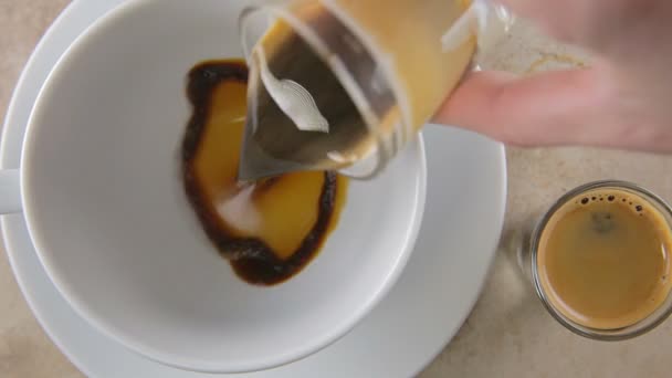 Double Espresso Pour — Stockvideo