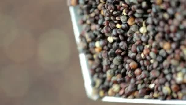 Pouring Black Quinoa Seeds — Stockvideo