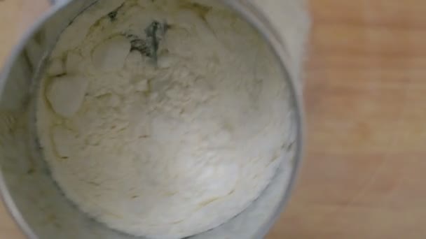 Sifting Flour from Above — Stockvideo