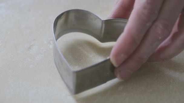 Making Heart Cookies — стокове відео