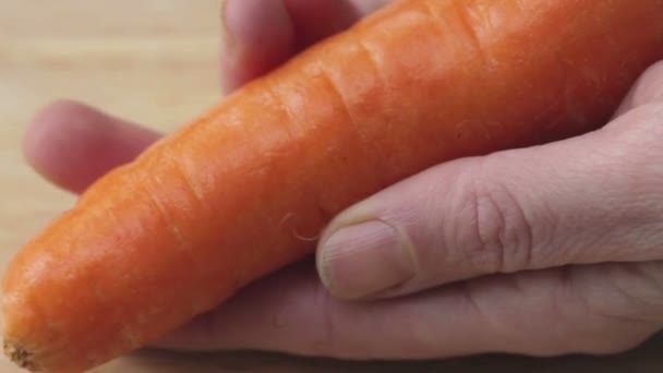 Peeling a Carrot — Stock Video