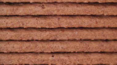 Close up tracking shot across graham crackers