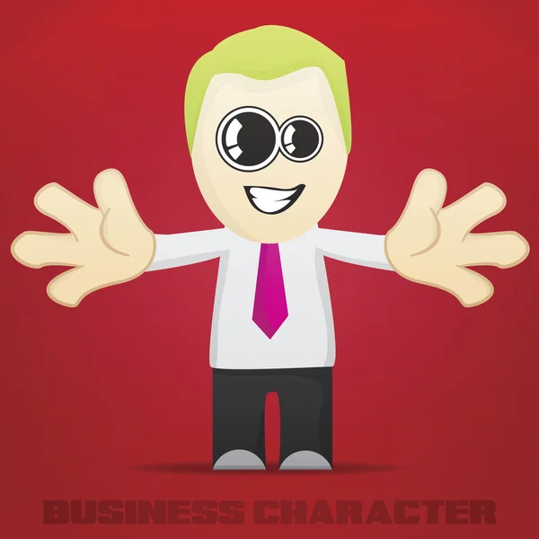 Vector Cartoon Business Character — Stock Vector