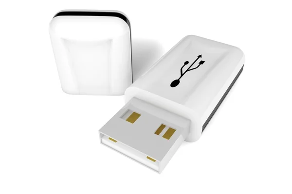 Flash Drive USB 3D isolato su sfondo bianco — Foto Stock