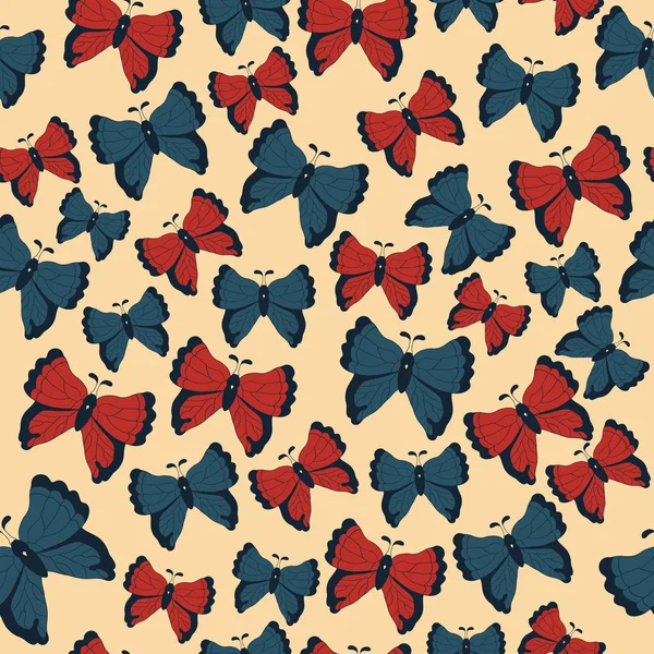 Hermoso patrón de mariposa. Ilustración vectorial — Vector de stock