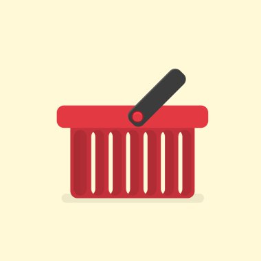 Kırmızı alışveriş sepeti işaret