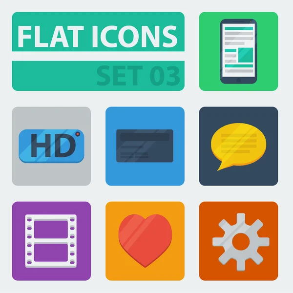 Flat Icons Set 03 — Stock Vector