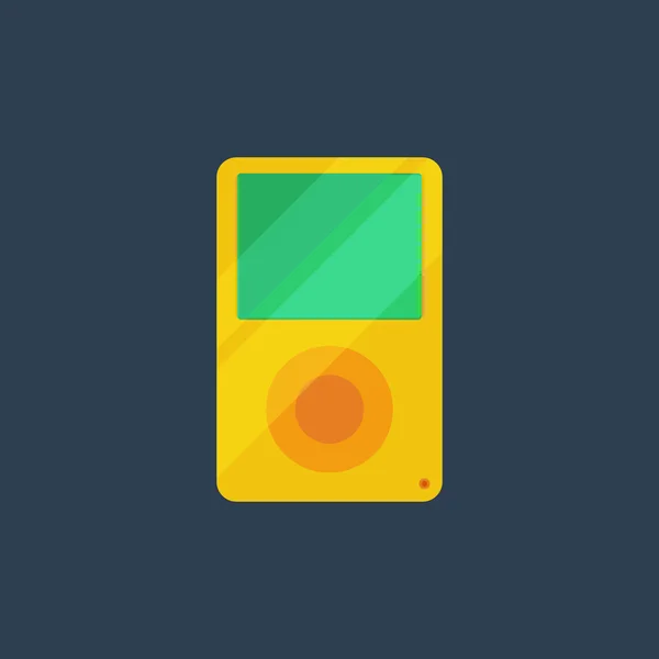 Icono de reproductor multimedia plano — Vector de stock