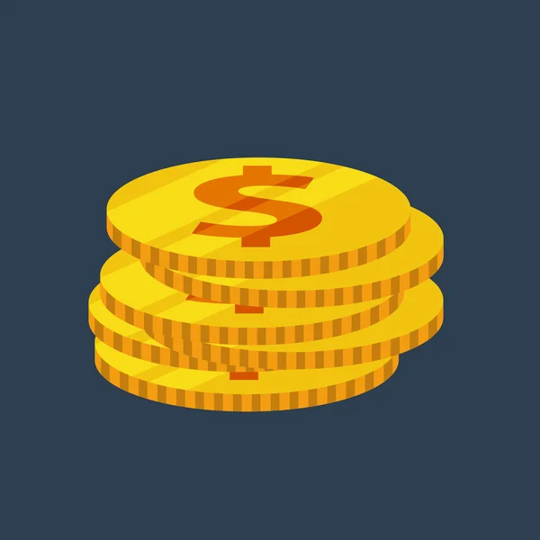 Vector coin flat icon — Stock Vector