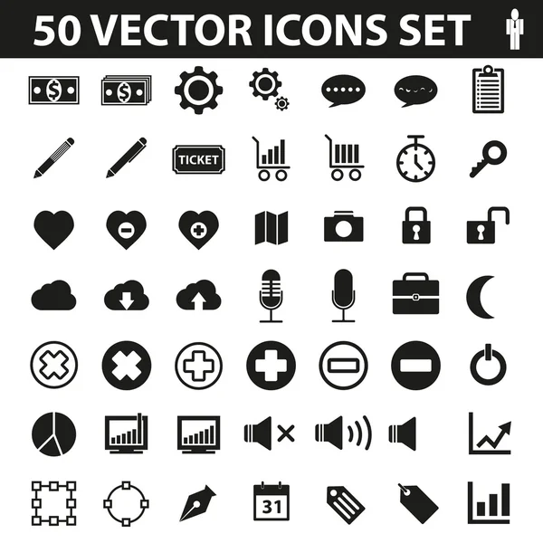 Conjunto de 50 iconos vectoriales — Archivo Imágenes Vectoriales