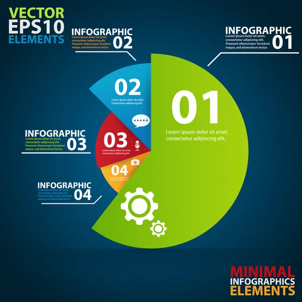 Infografica minima. Illustrazione vettoriale — Vettoriale Stock