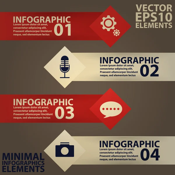 Infografica minima. Illustrazione vettoriale vintage — Vettoriale Stock