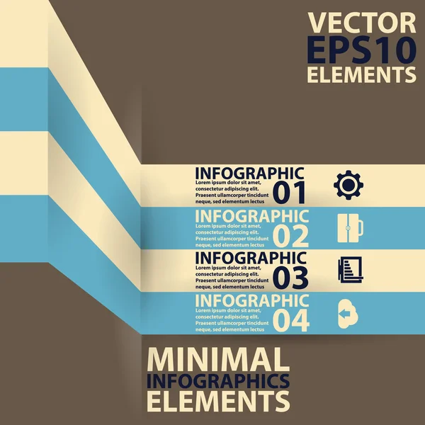 Infográficos mínimos. Vector Ilustração vintage — Vetor de Stock