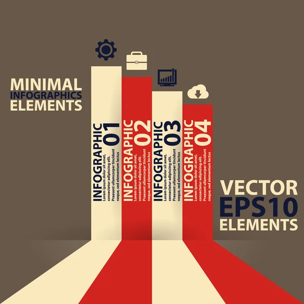 Infográficos mínimos. Vector Ilustração vintage — Vetor de Stock