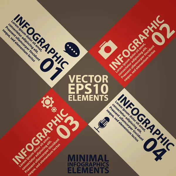 Infográficos mínimos. Vector Ilustração vintage — Vetor de Stock