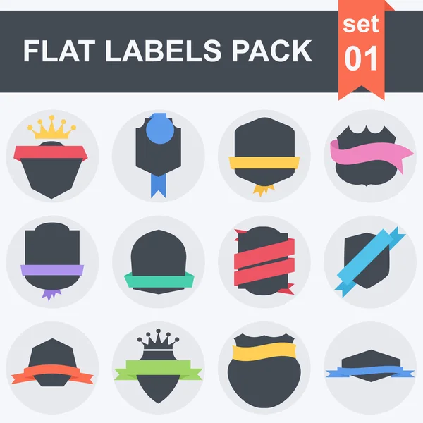 Vector Stickers and Badges. Flat Style — Stock Vector