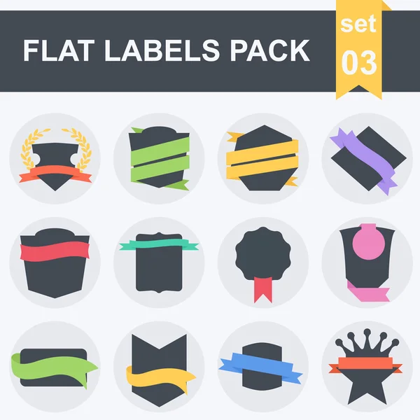 Vector Stickers and Badges. Flat Style — Stock Vector