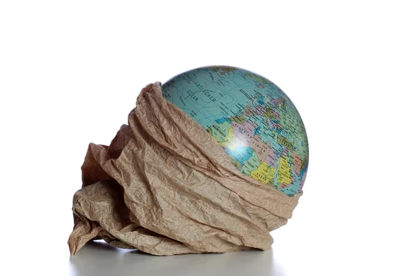 Glob w papierowej torebce — Zdjęcie stockowe