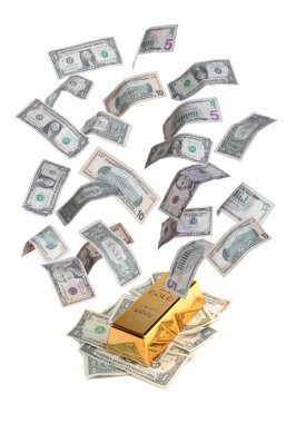banka notları ile altın bar