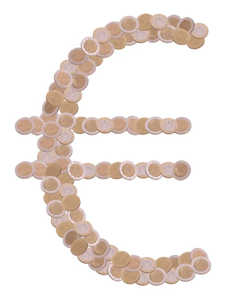 Euro symbol made of coins — Stock Photo, Image