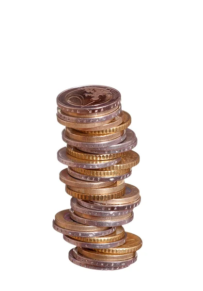 Stack of european coins — Stock Photo, Image