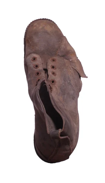 Vista superior de la vieja bota de mala calidad — Foto de Stock