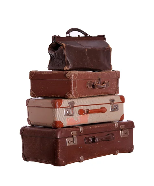 Stack of very old suitcases — Stock Photo, Image