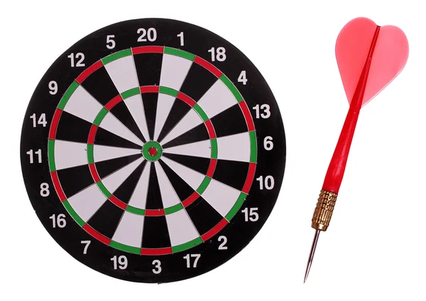 Dart board with red arrow — Stock Photo, Image